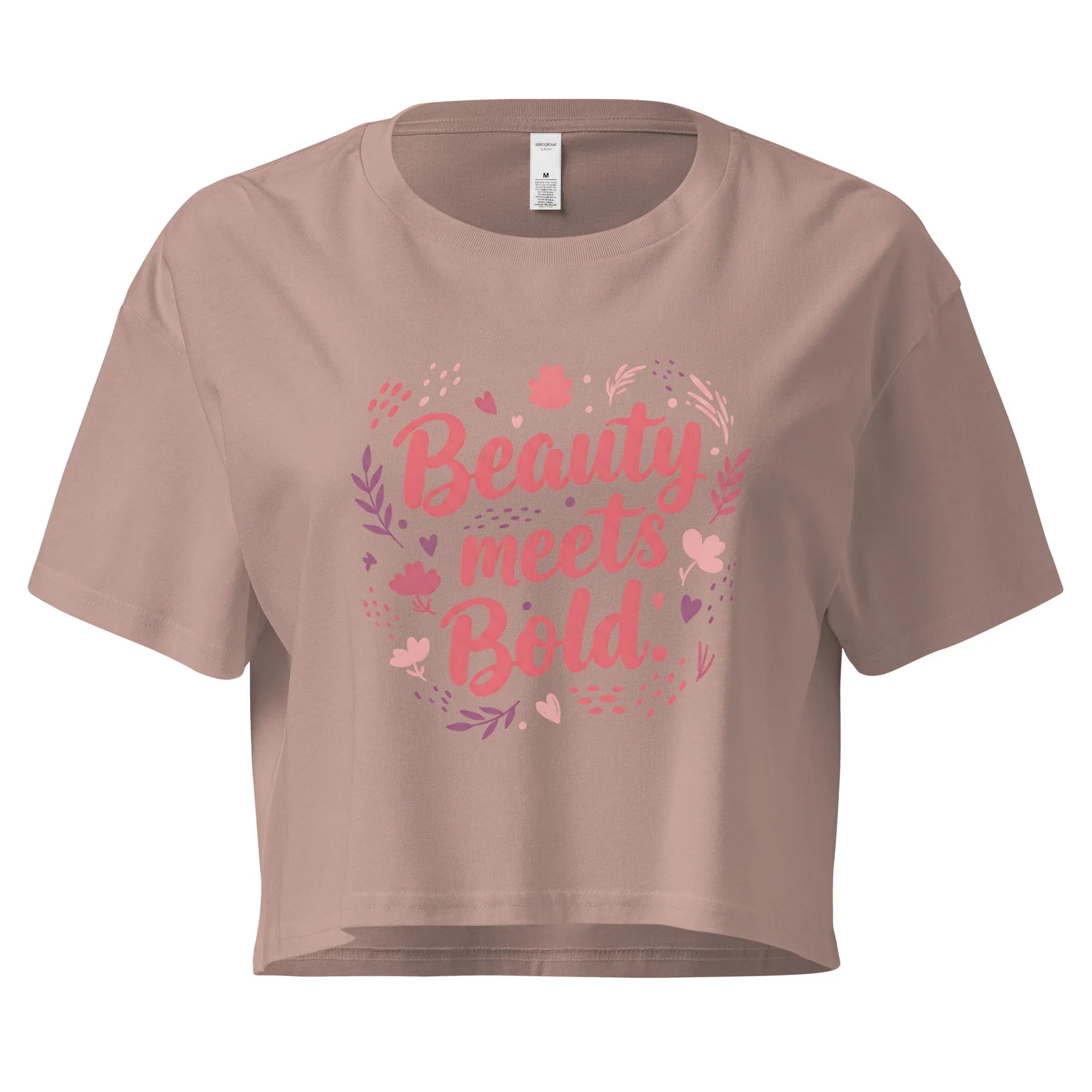 Women’s Crop Top | Beauty Meets Bold Hazy Pink Crop Tops AwRans Clothing womens-crop-top-hazy-pink-front-67c0cc0ab39dc