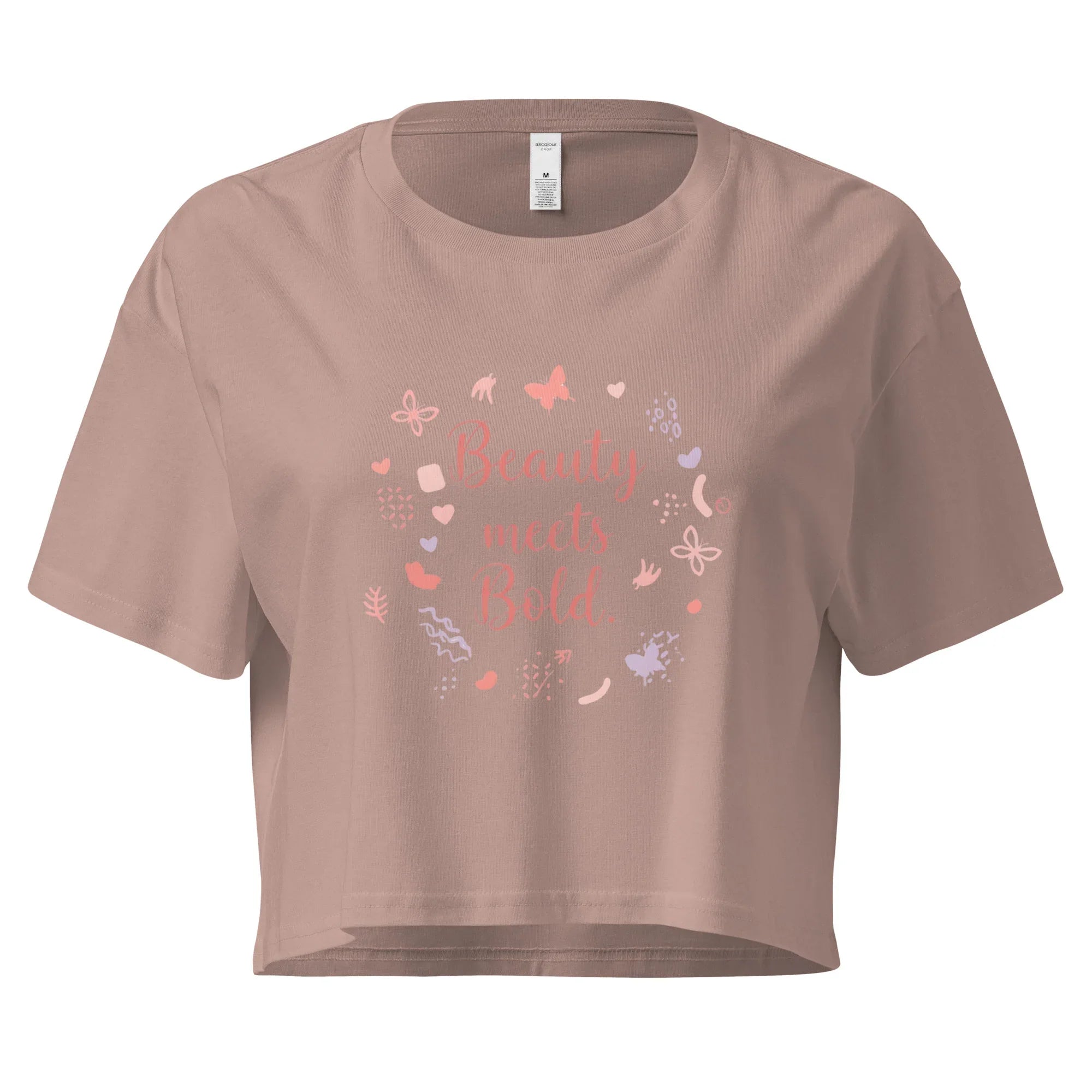 Women’s Crop Top | Beauty Meets Bold Hazy Pink Crop Tops AwRans Clothing womens-crop-top-hazy-pink-front-67c0cdefaf5f2