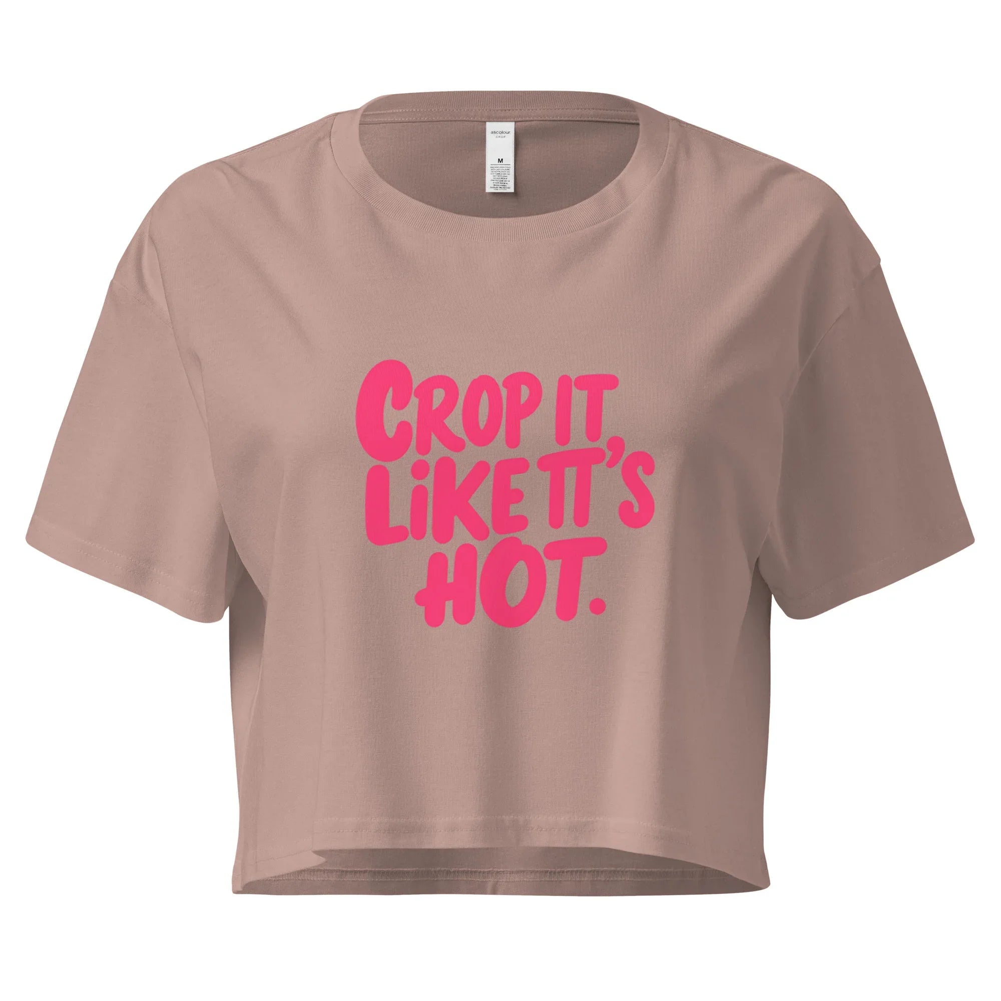 Women’s Crop Top | Crop It Like It's Hot. Hazy Pink Crop Tops AwRans Clothing womens-crop-top-hazy-pink-front-67c0ce81459e2