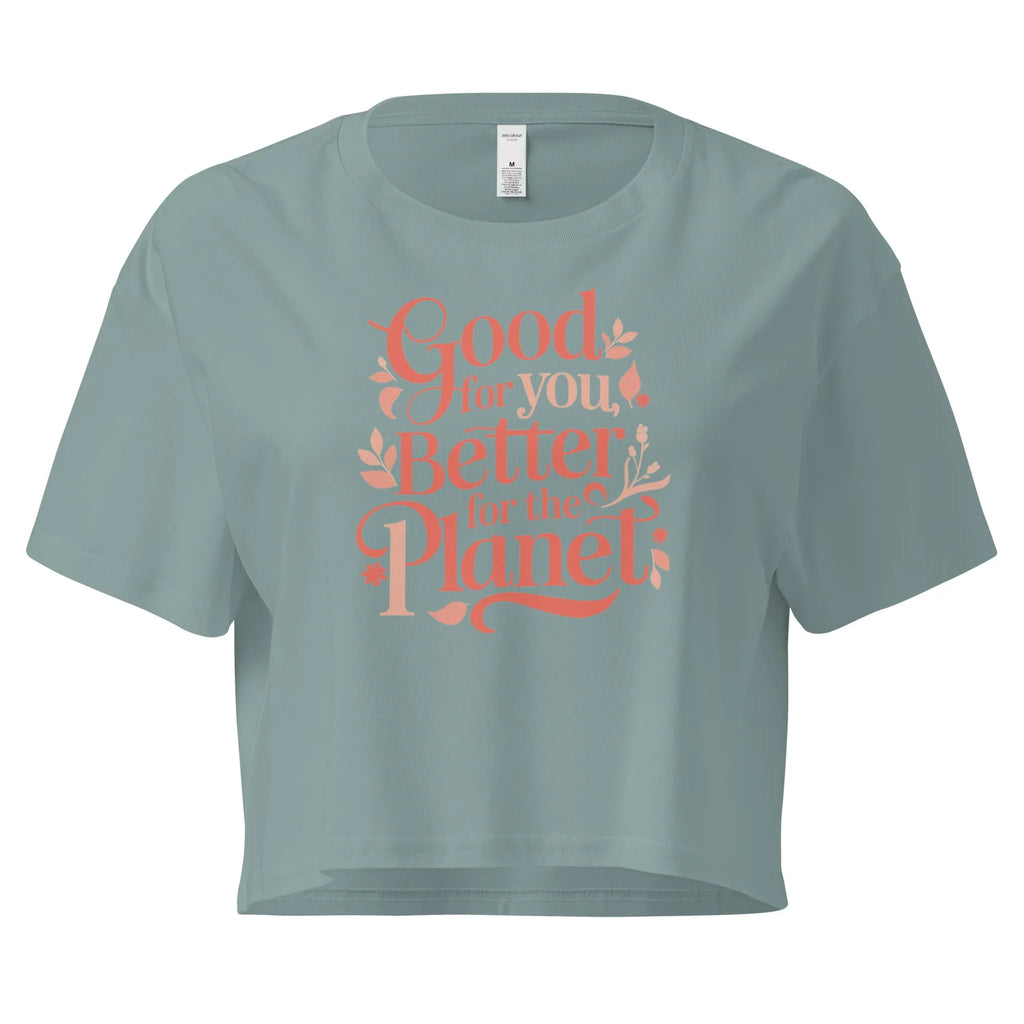 Women’s Crop Top | Good For You,Better For The Planet Crop Tops AwRans Clothing womens-crop-top-mineral-front-67be14603662c