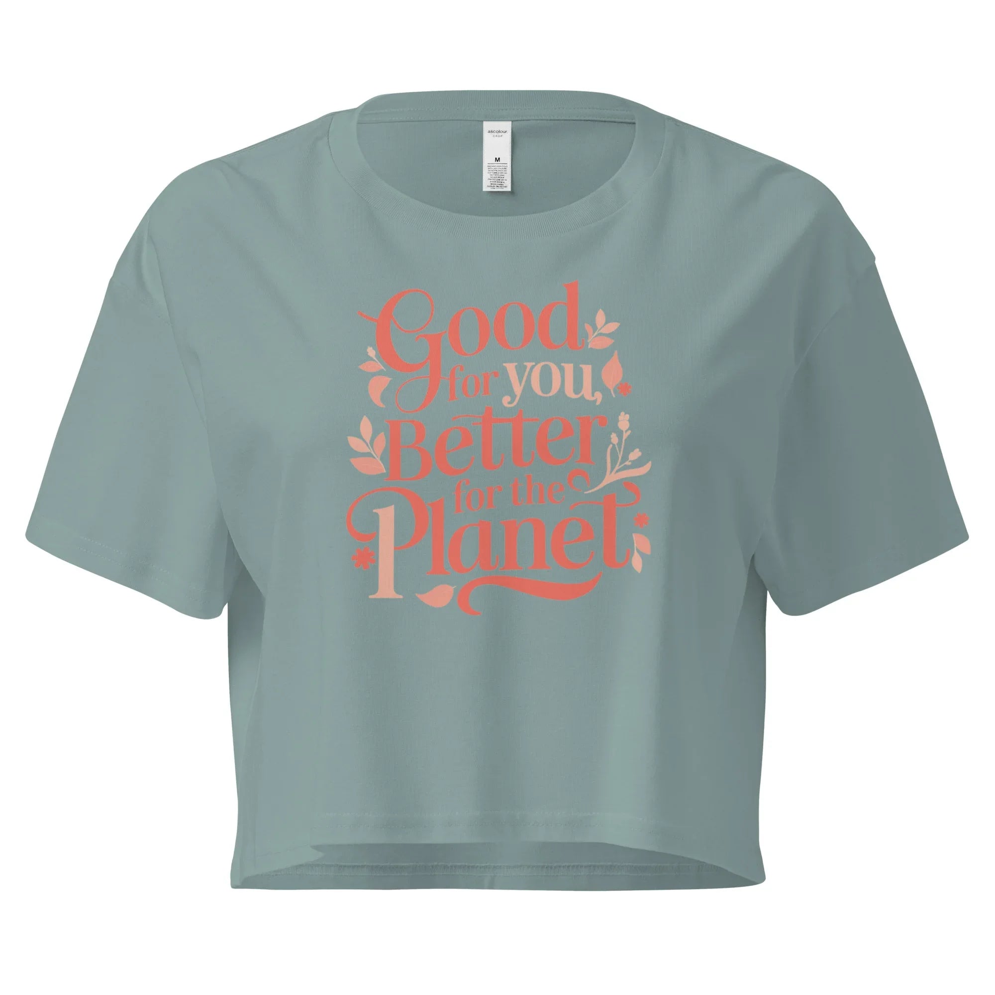Women’s Crop Top | Good For You,Better For The Planet Crop Tops AwRans Clothing womens-crop-top-mineral-front-67be14603662c