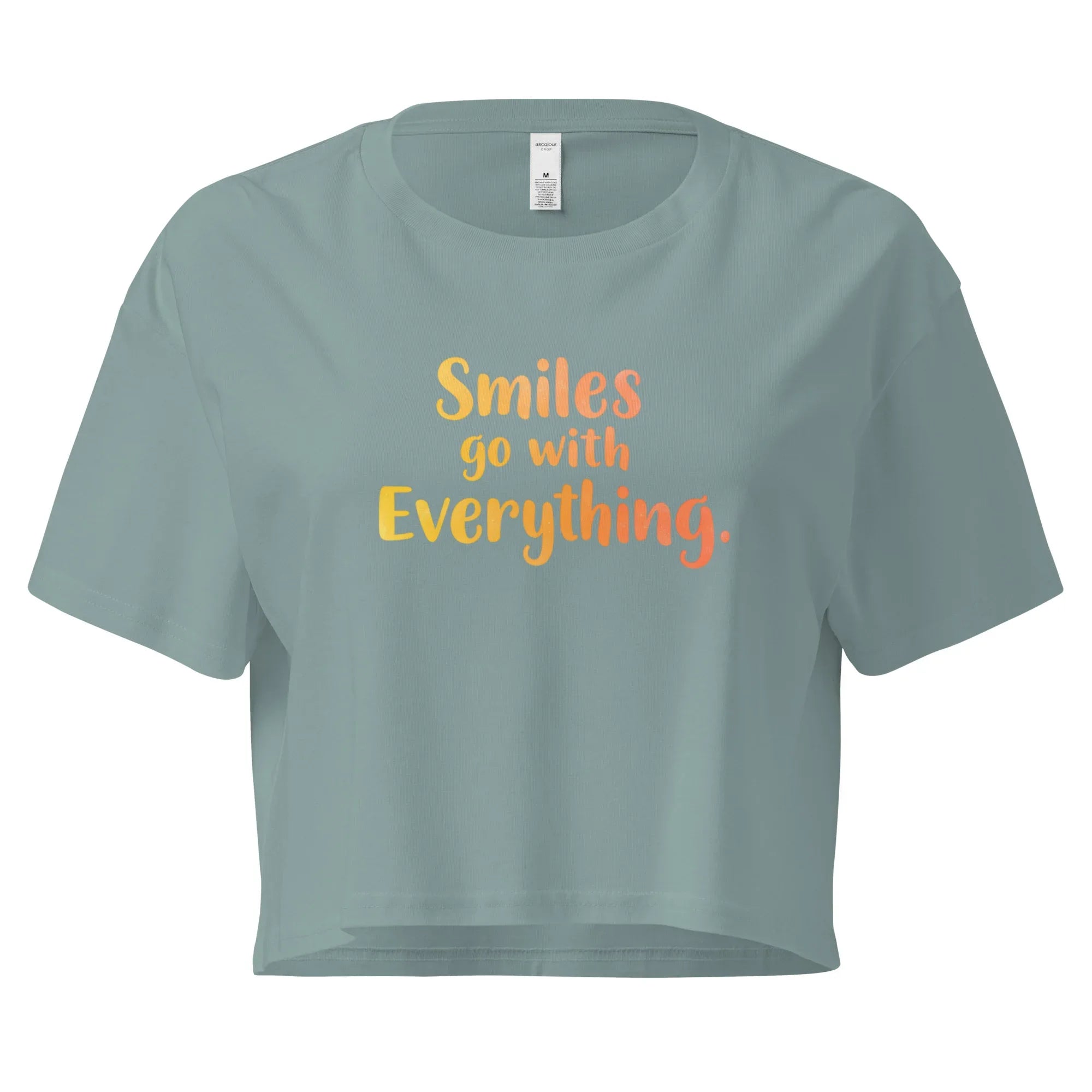 Women’s Crop Top | Smiles Go With Everything. Mineral Crop Tops AwRans Clothing womens-crop-top-mineral-front-67c0d487ab27b