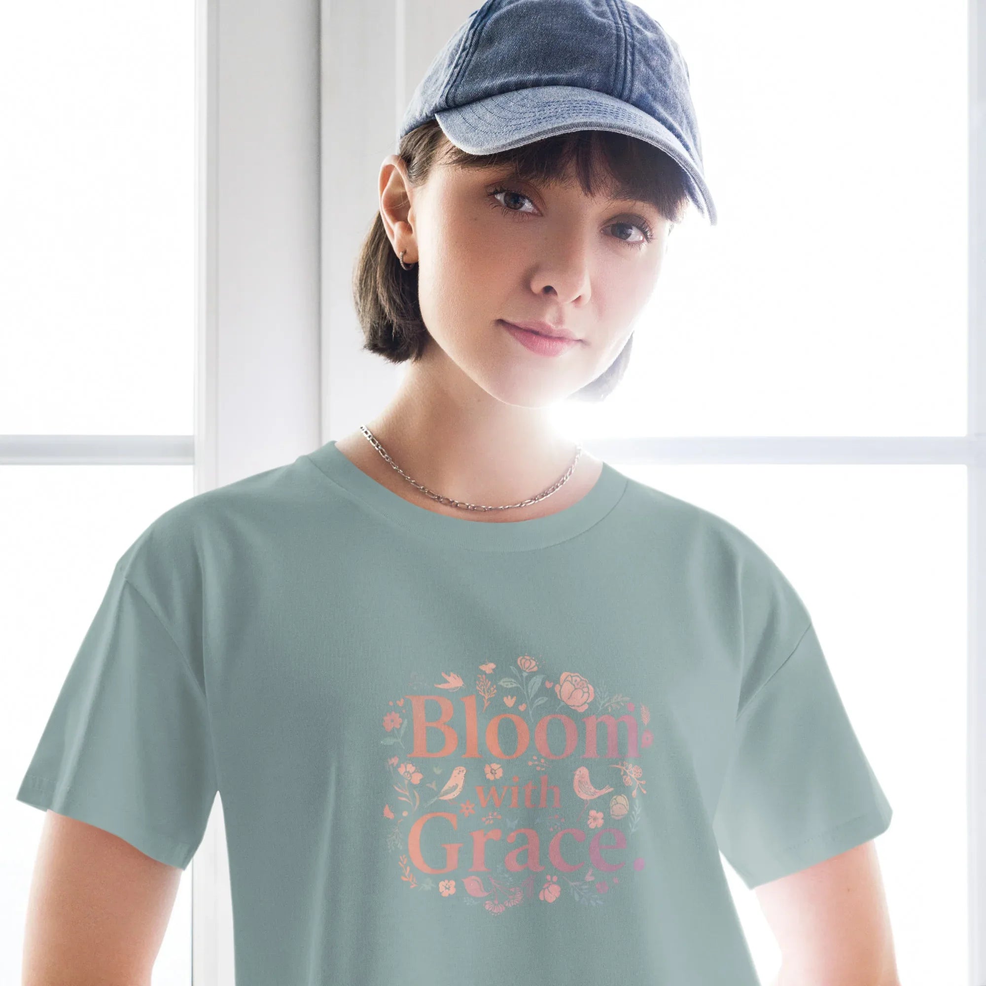 Women’s Crop Top | Bloom With Grace Crop Tops AwRans Clothing womens-crop-top-mineral-front-67c0d67600cf4