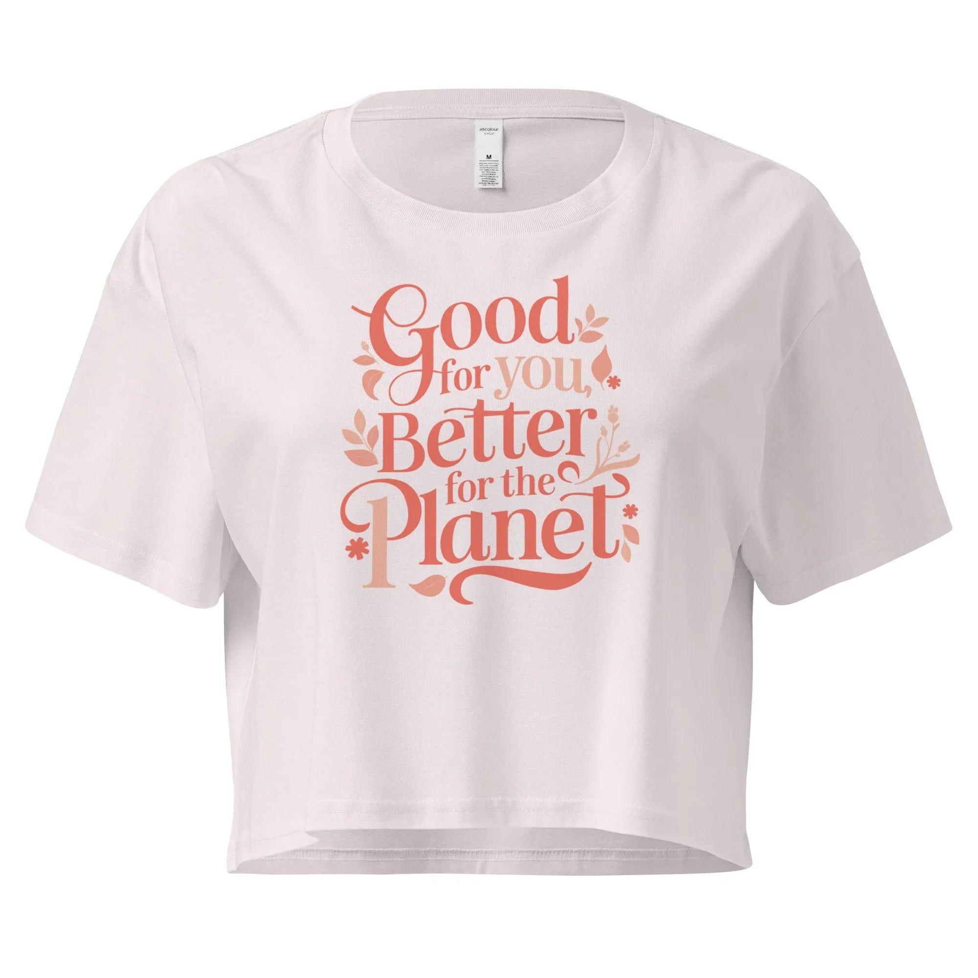 Women’s Crop Top | Good For You,Better For The Planet Crop Tops AwRans Clothing womens-crop-top-orchid-front-67be146038593