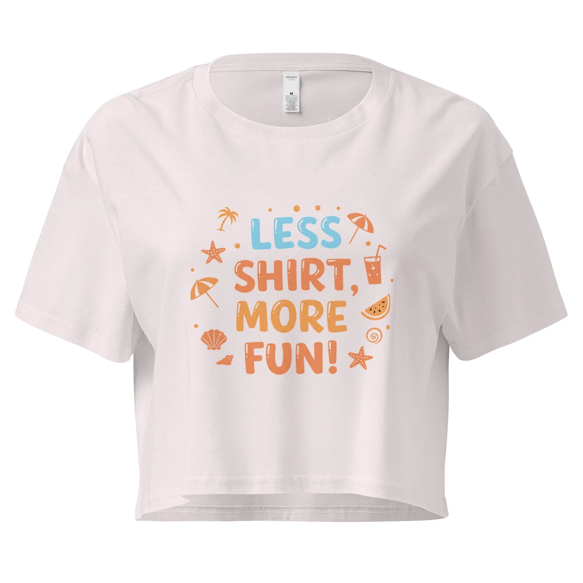 Women’s Crop Top | Less Shirt More Fun! Orchid Crop Tops AwRans Clothing womens-crop-top-orchid-front-67c0d241eae66