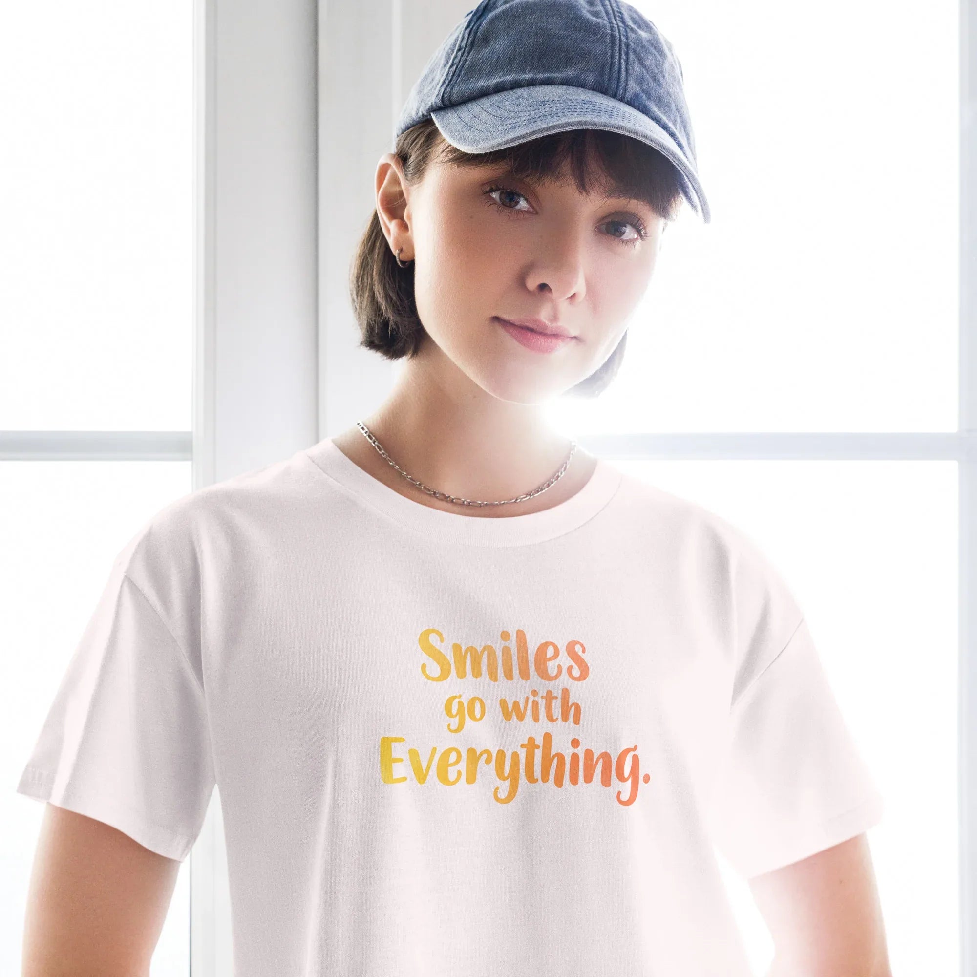 Women’s Crop Top | Smiles Go With Everything. Crop Tops AwRans Clothing womens-crop-top-orchid-front-67c0d487a50d6