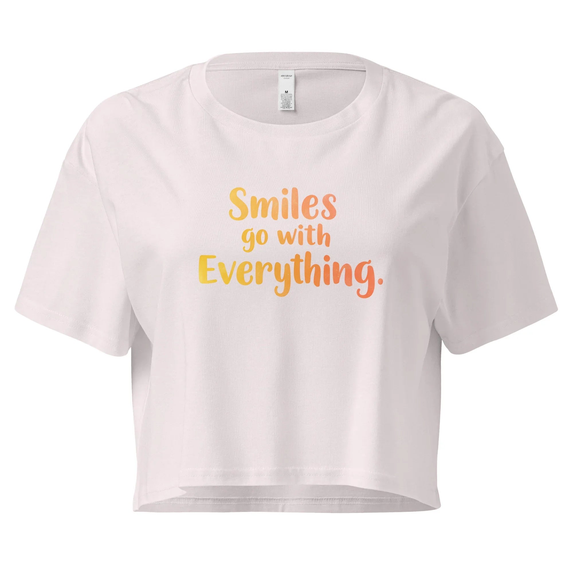 Women’s Crop Top | Smiles Go With Everything. Orchid Crop Tops AwRans Clothing womens-crop-top-orchid-front-67c0d487af184