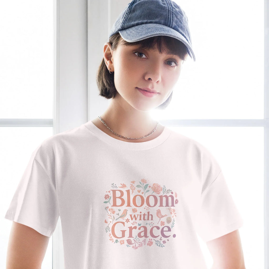 Women’s Crop Top | Bloom With Grace Crop Tops AwRans Clothing womens-crop-top-orchid-front-67c0d6760580f