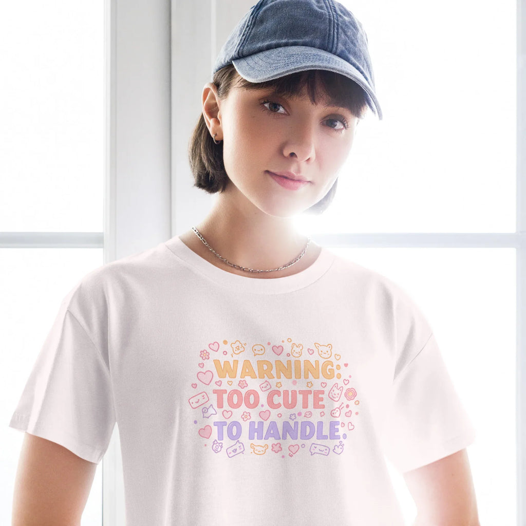 Women’s Crop Top | Warning: Too Cute To Handle Crop Tops AwRans Clothing womens-crop-top-orchid-front-67c0d7da95b1c