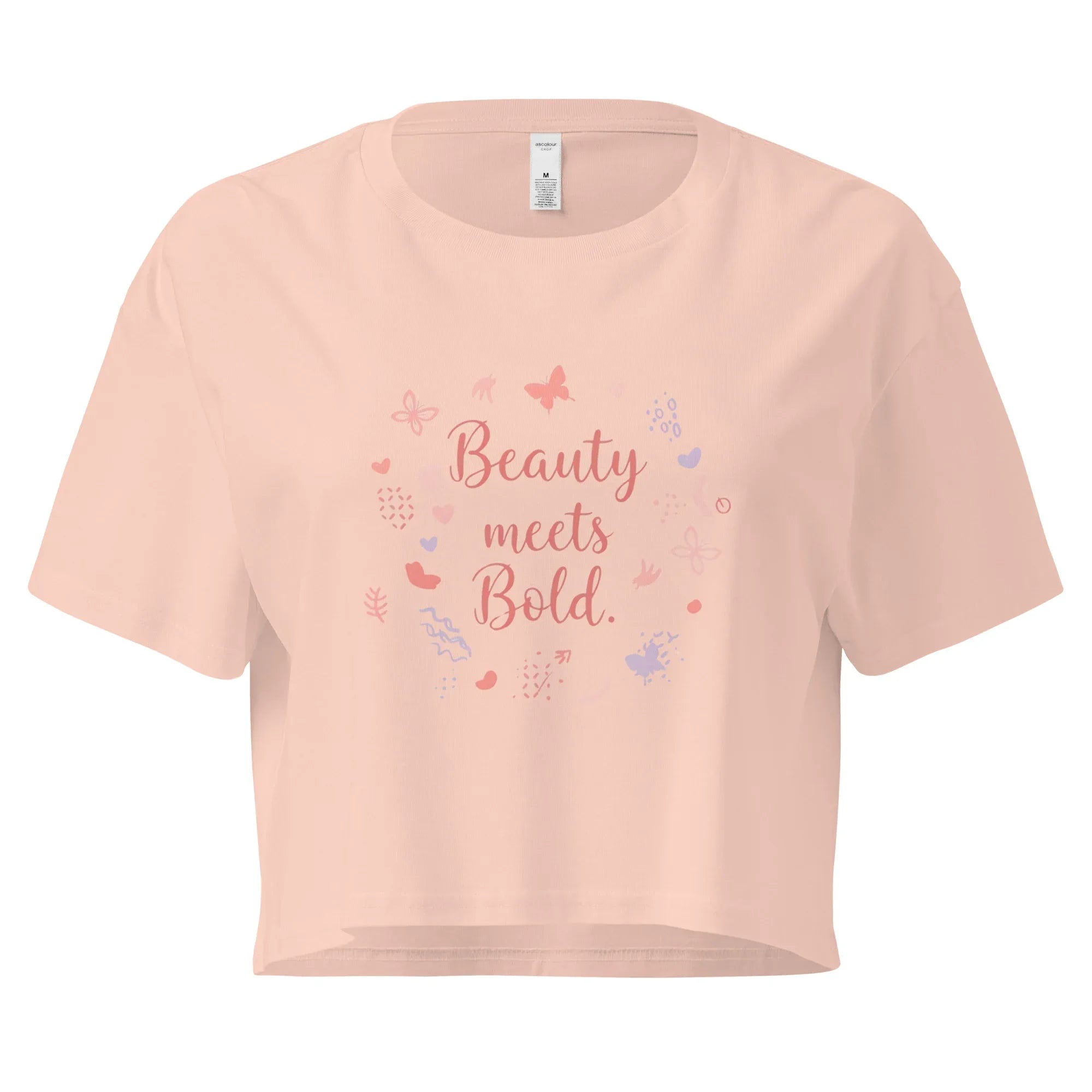 Women’s Crop Top | Beauty Meets Bold Pale Pink Crop Tops AwRans Clothing womens-crop-top-pale-pink-front-67c0cdefb0b87