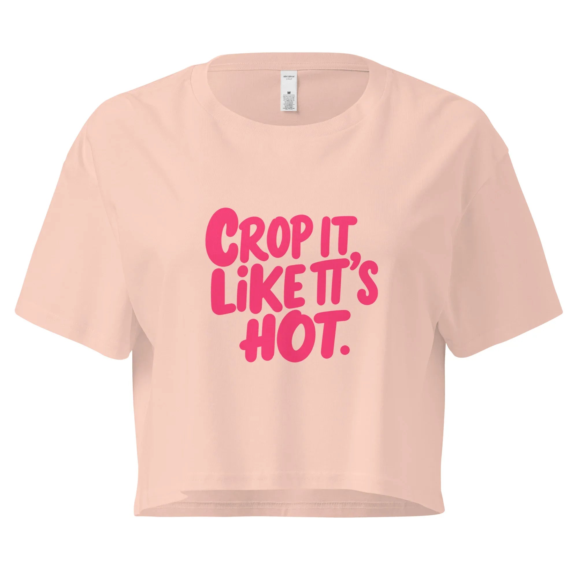 Women’s Crop Top | Crop It Like It's Hot. Pale Pink Crop Tops AwRans Clothing womens-crop-top-pale-pink-front-67c0ce814741c