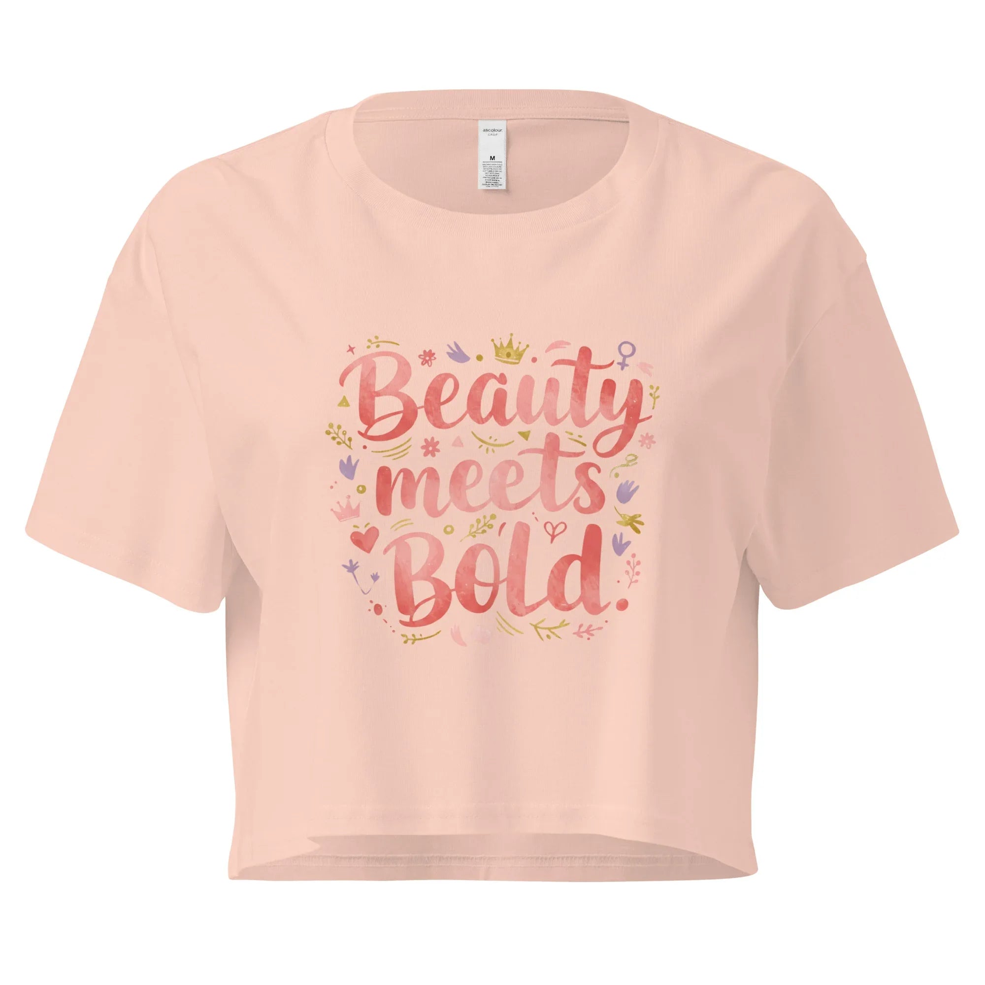 Women’s Crop Top | Beauty Meets Bold Pale Pink Crop Tops AwRans Clothing womens-crop-top-pale-pink-front-67c0d10791fe7