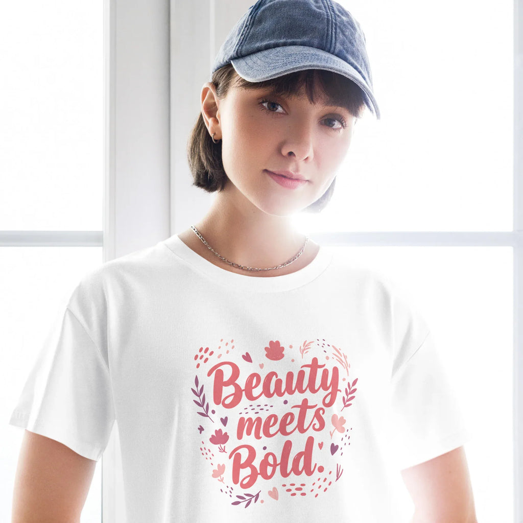 Women’s Crop Top | Beauty Meets Bold Crop Tops AwRans Clothing womens-crop-top-white-front-67c0cc0ab1347