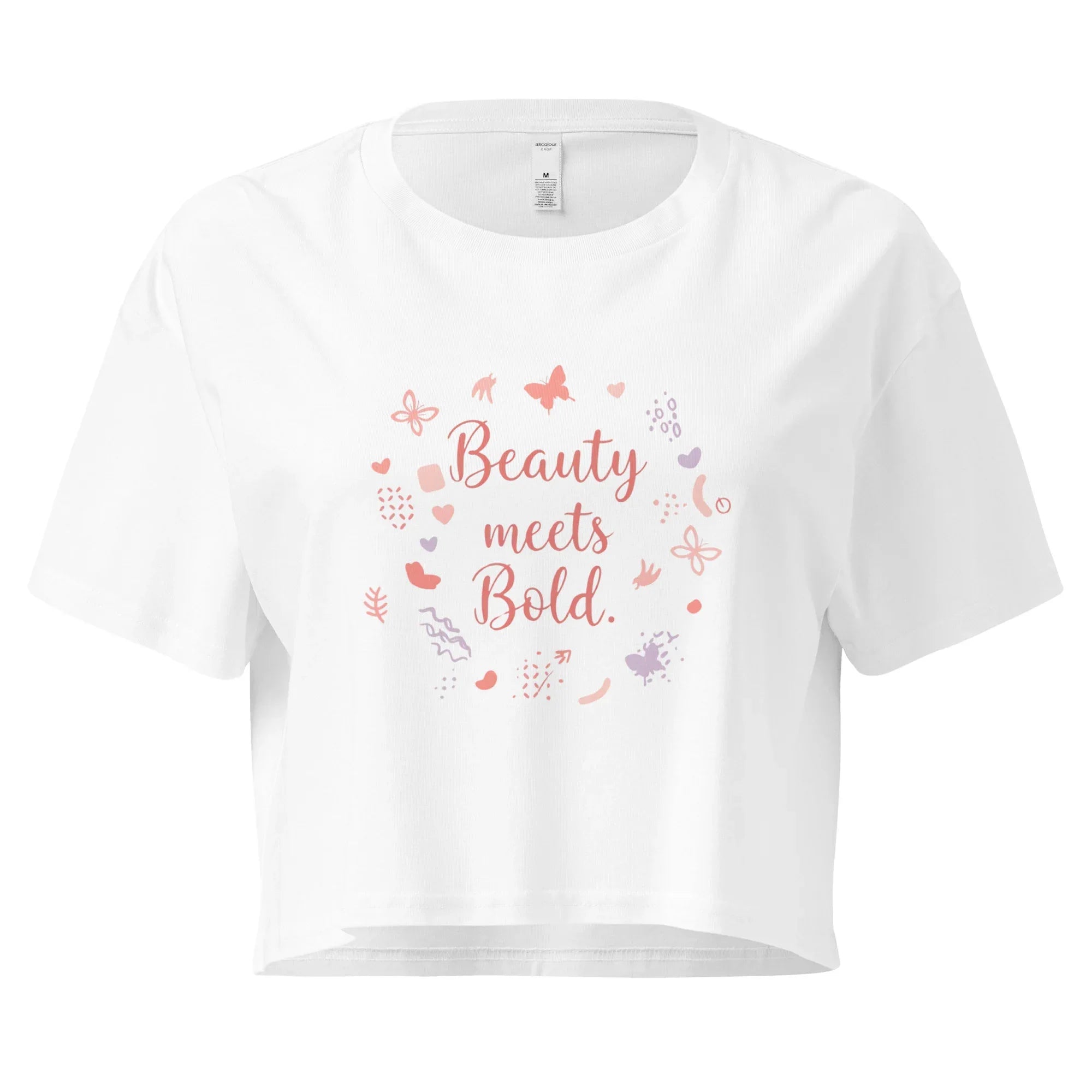 Women’s Crop Top | Beauty Meets Bold White Crop Tops AwRans Clothing womens-crop-top-white-front-67c0cdefb7ca1