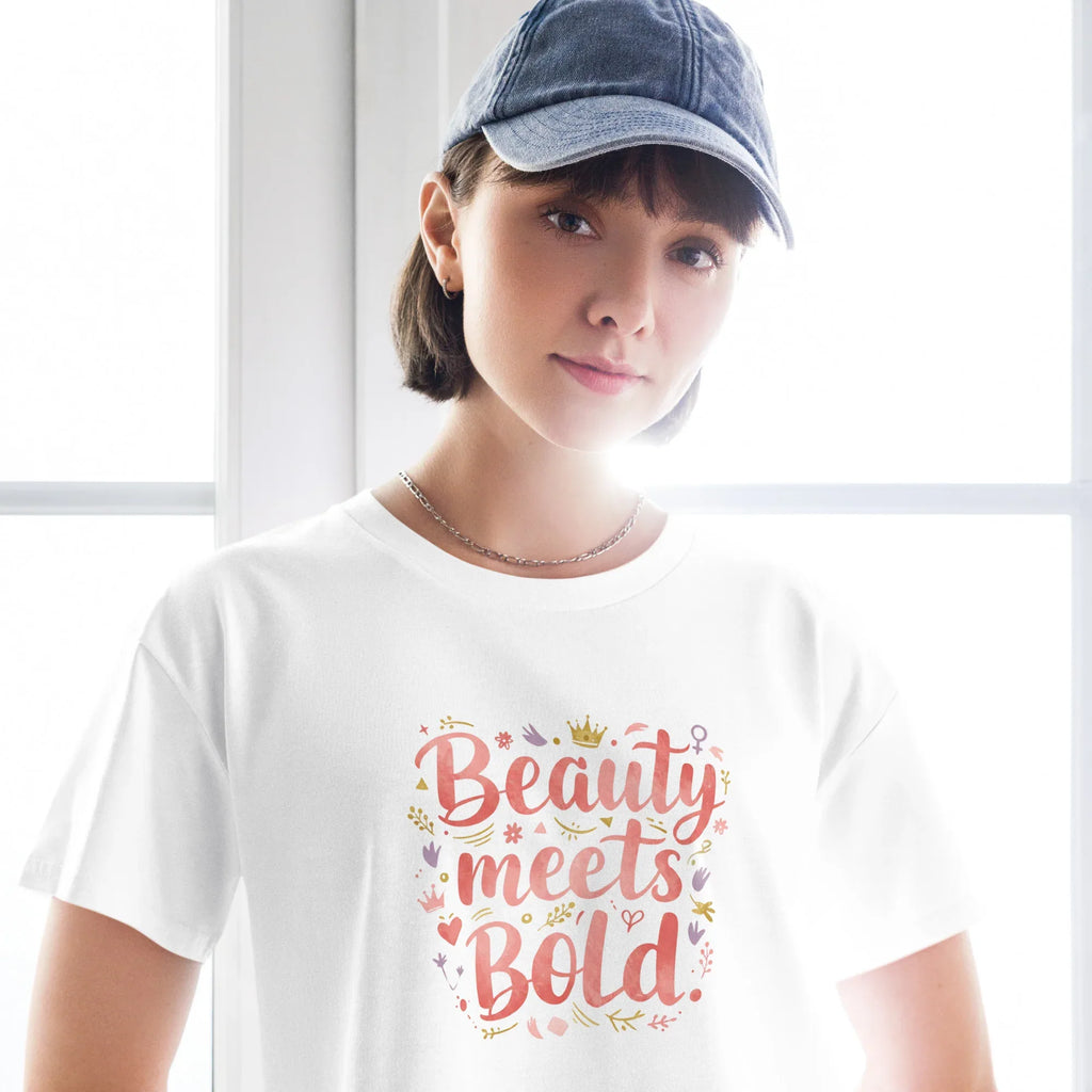 Women’s Crop Top | Beauty Meets Bold Crop Tops AwRans Clothing womens-crop-top-white-front-67c0d1078df48