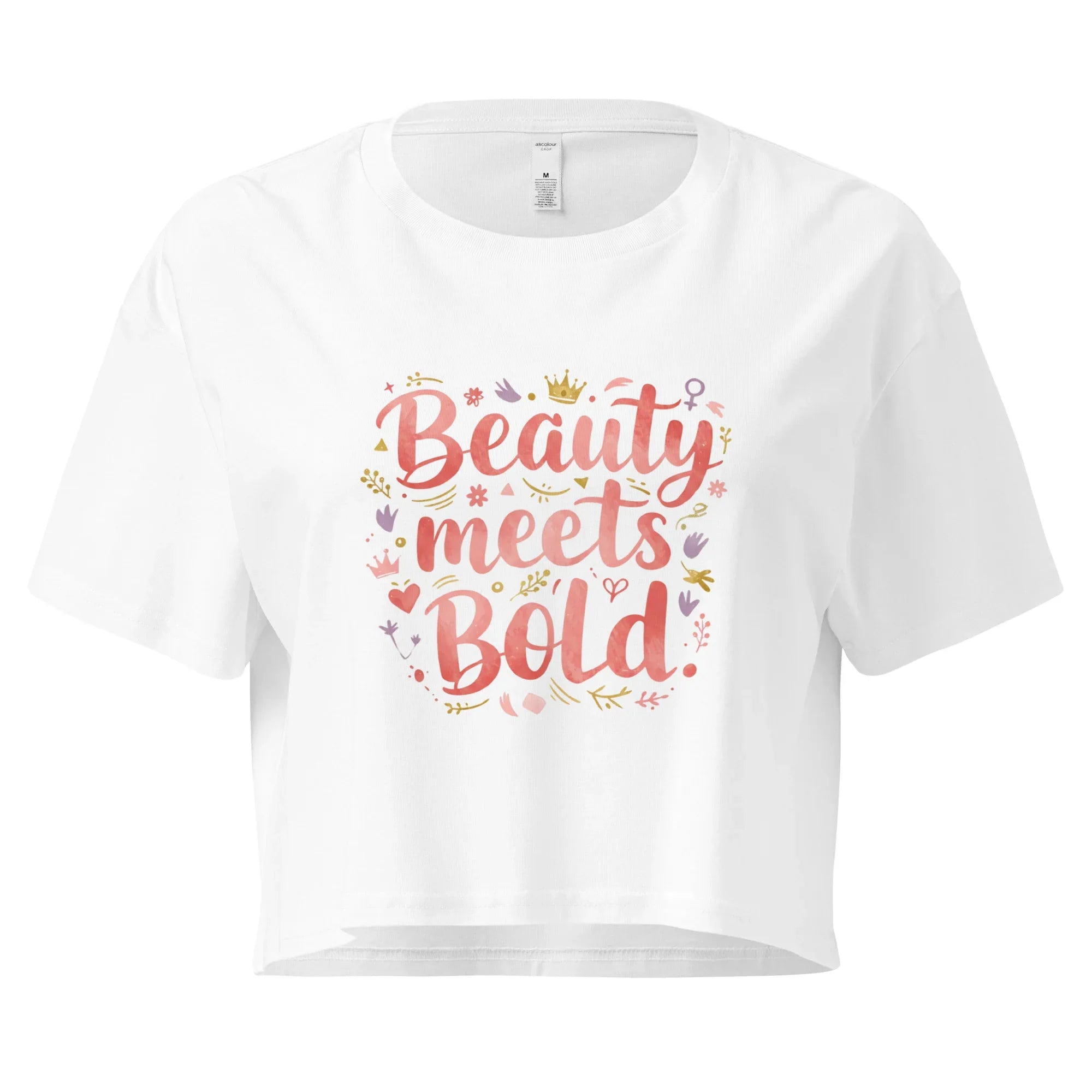 Women’s Crop Top | Beauty Meets Bold White Crop Tops AwRans Clothing womens-crop-top-white-front-67c0d1079947b