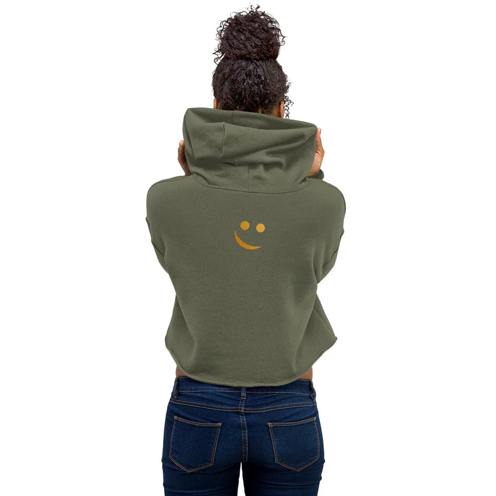 RS | Crop Hoodie Crop Hoodie AwRans Clothing womens-cropped-hoodie-military-green-back-65a97526582a5