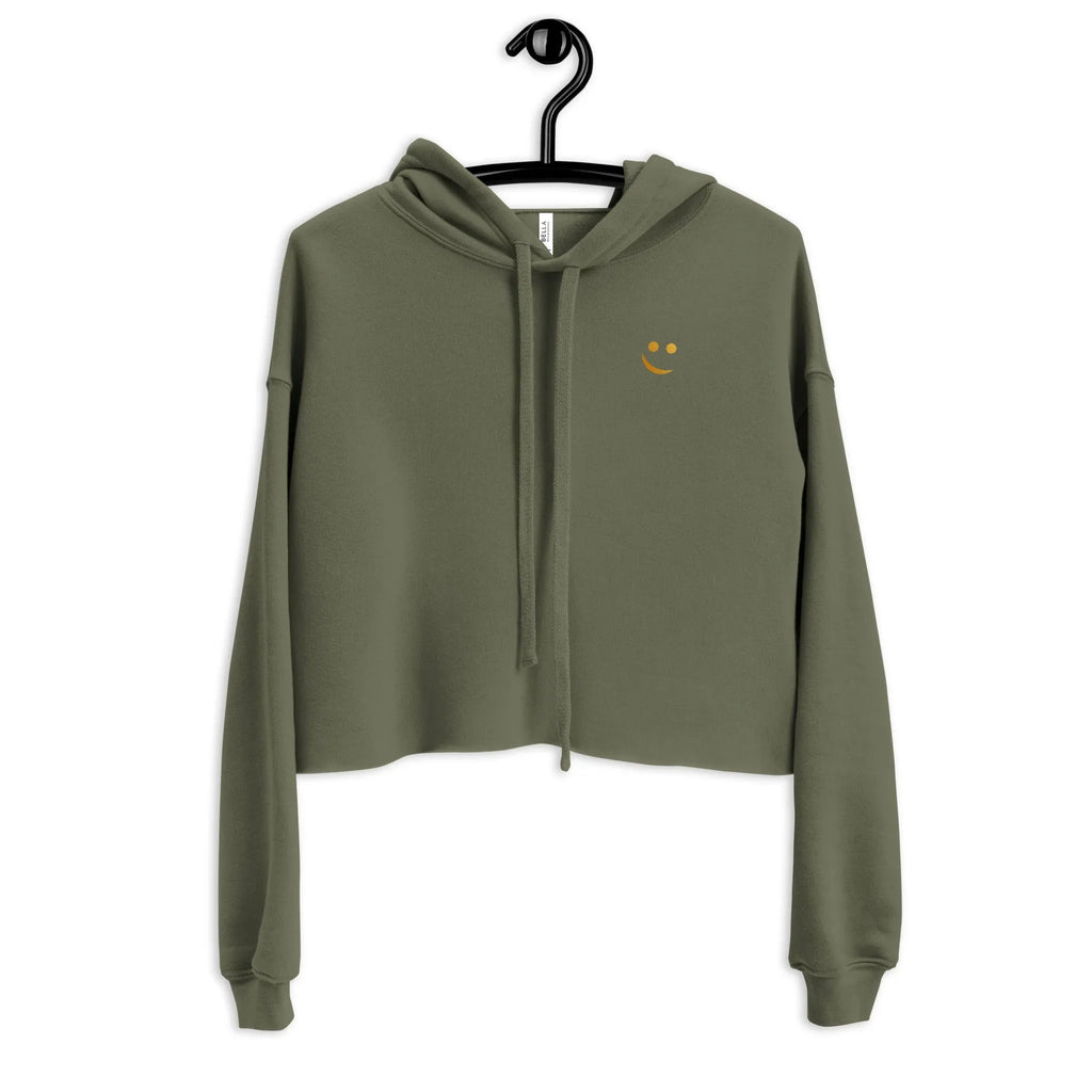 RS | Crop Hoodie Crop Hoodie AwRans Clothing womens-cropped-hoodie-military-green-front-65a9752657e10