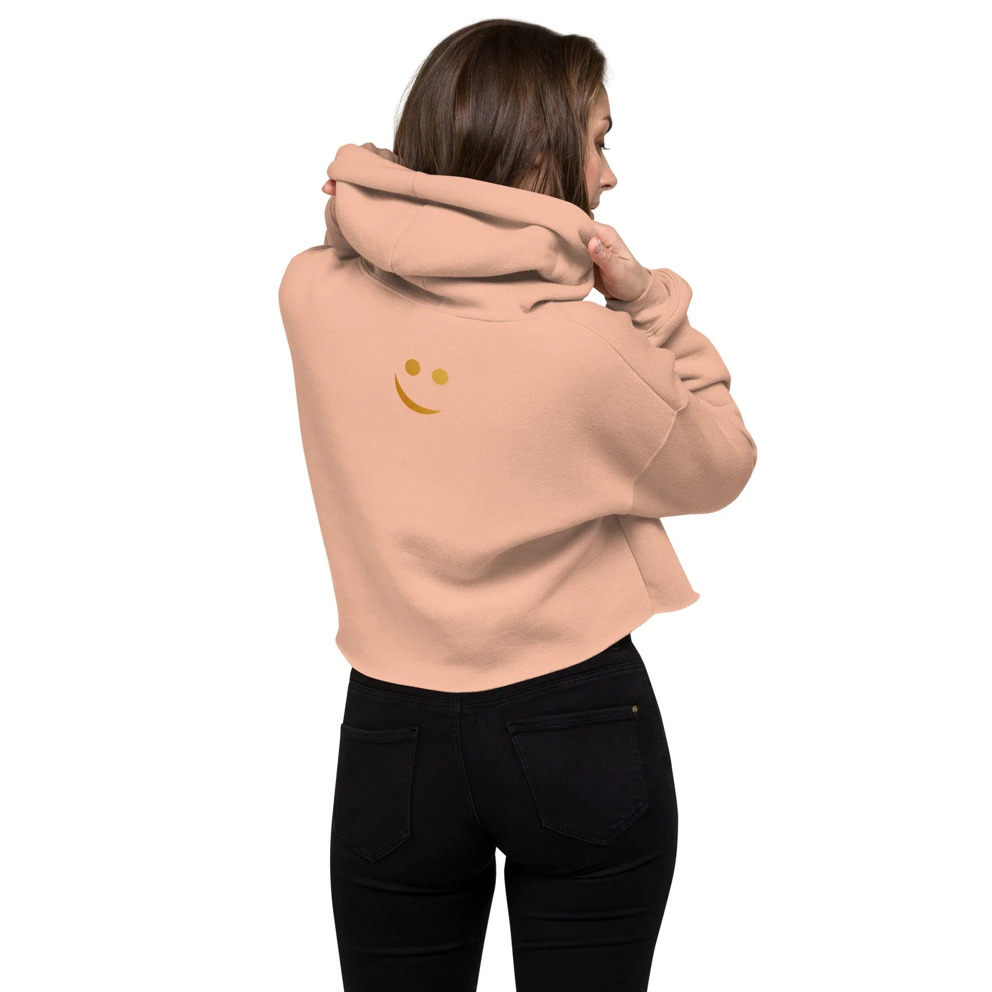 RS | Crop Hoodie Crop Hoodie AwRans Clothing womens-cropped-hoodie-peach-back-65a9752658f15