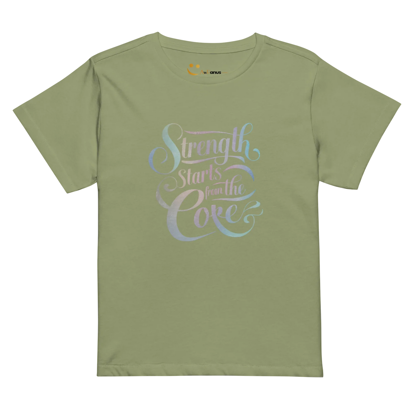 Women’s High-Waisted T-Shirt | Strength Starts From The Core - AwRans Clothing