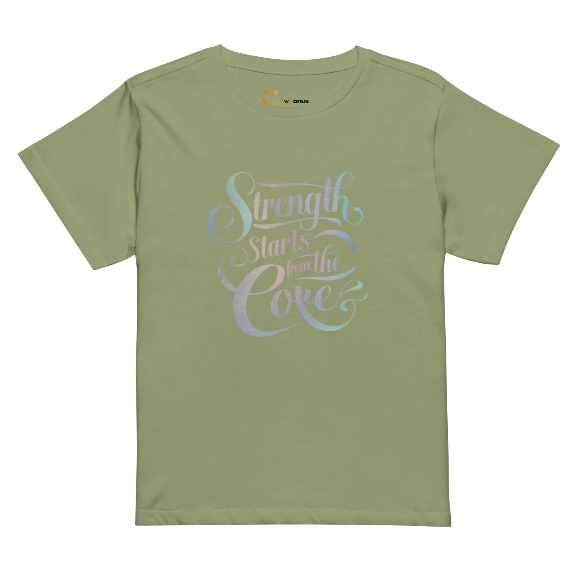 Women’s High-Waisted T-Shirt | Strength Starts From The Core - AwRans Clothing