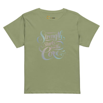 Women’s High-Waisted T-Shirt | Strength Starts From The Core - AwRans Clothing