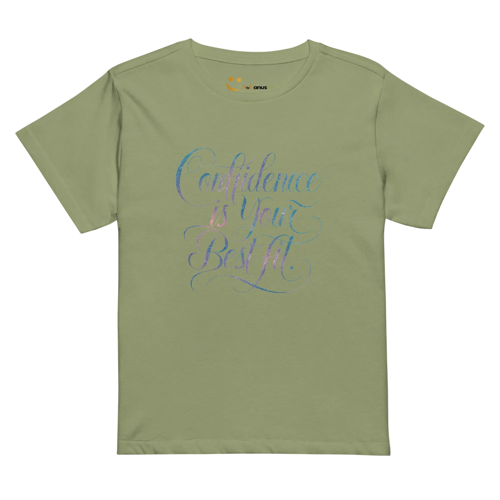 Women’s High-Waisted T-Shirt | Confidence Is Your Best Fit - AwRans Clothing