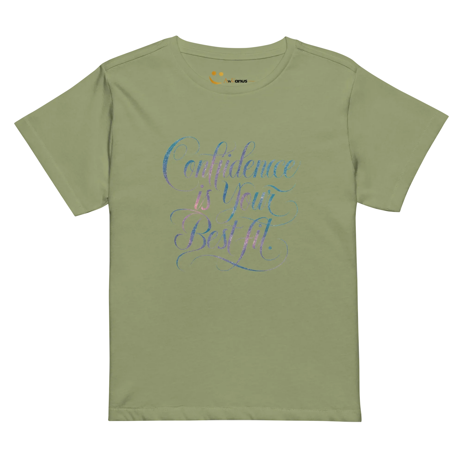 Women’s High-Waisted T-Shirt | Confidence Is Your Best Fit - AwRans Clothing
