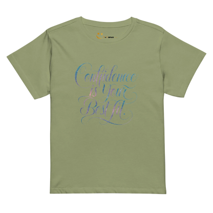 Women’s High-Waisted T-Shirt | Confidence Is Your Best Fit - AwRans Clothing