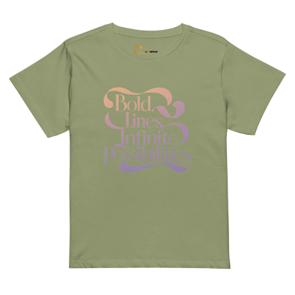 Women’s High-Waisted T-Shirt | Bold Lines Infinity Possibilities - AwRans Clothing