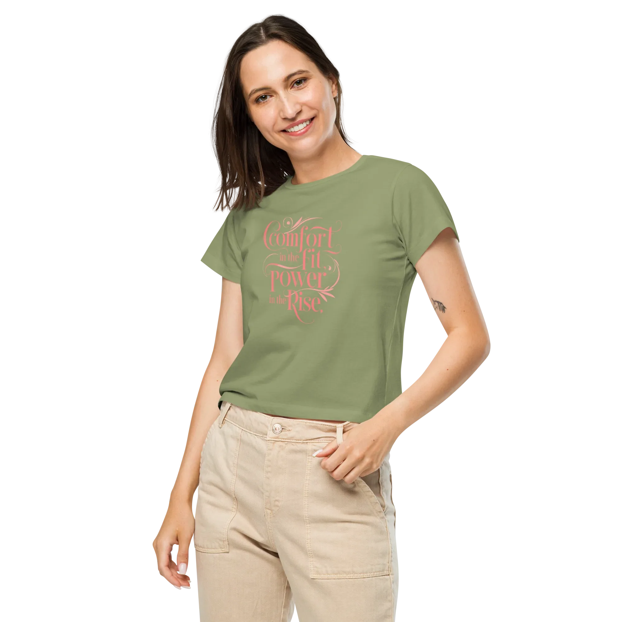 Women’s High-Waisted T-Shirt | Comfort In The Fit Poer In The Rise - AwRans Clothing