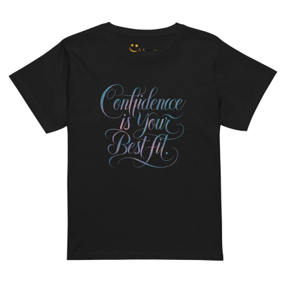 Women’s High-Waisted T-Shirt | Confidence Is Your Best Fit - AwRans Clothing