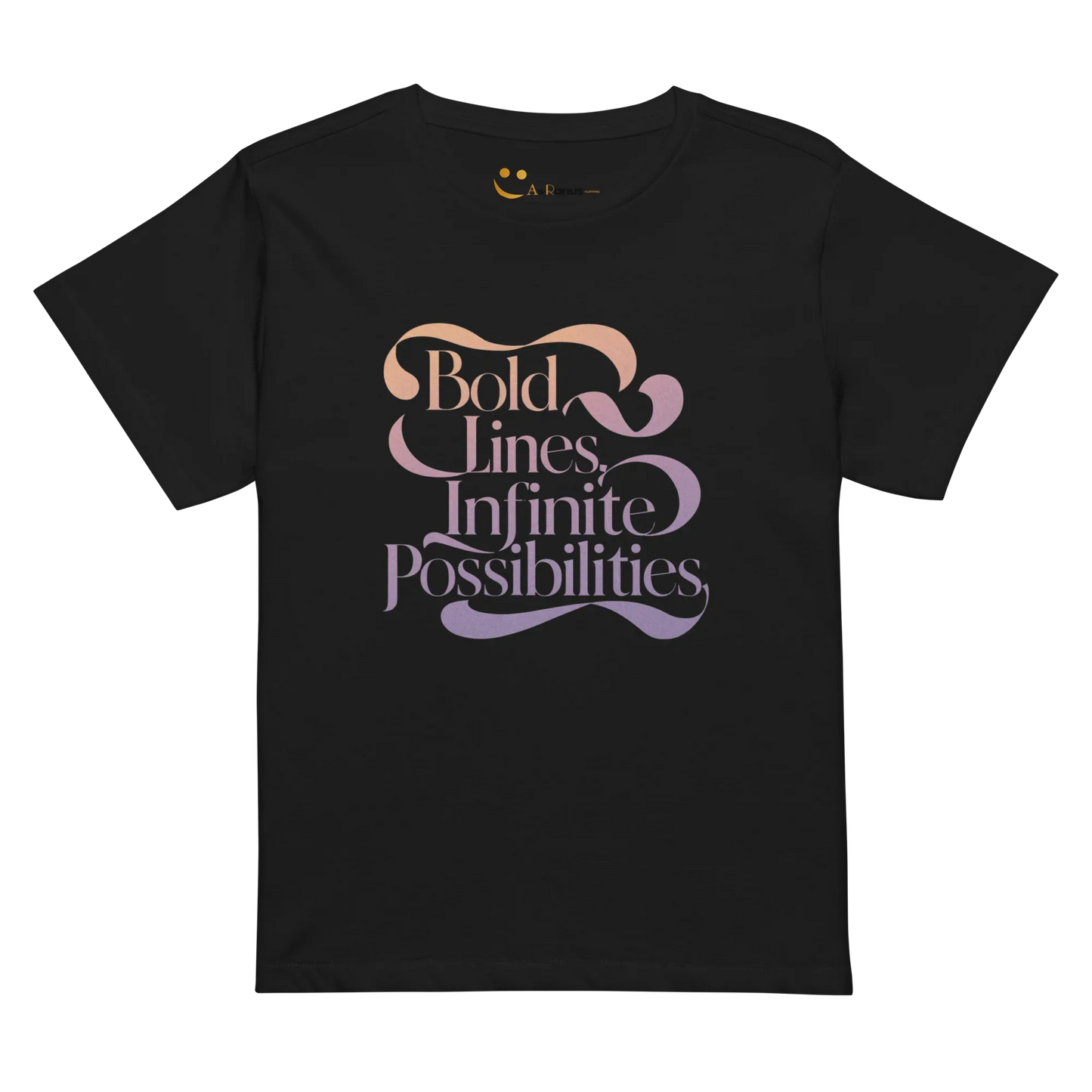 Women’s High-Waisted T-Shirt | Bold Lines Infinity Possibilities - AwRans Clothing