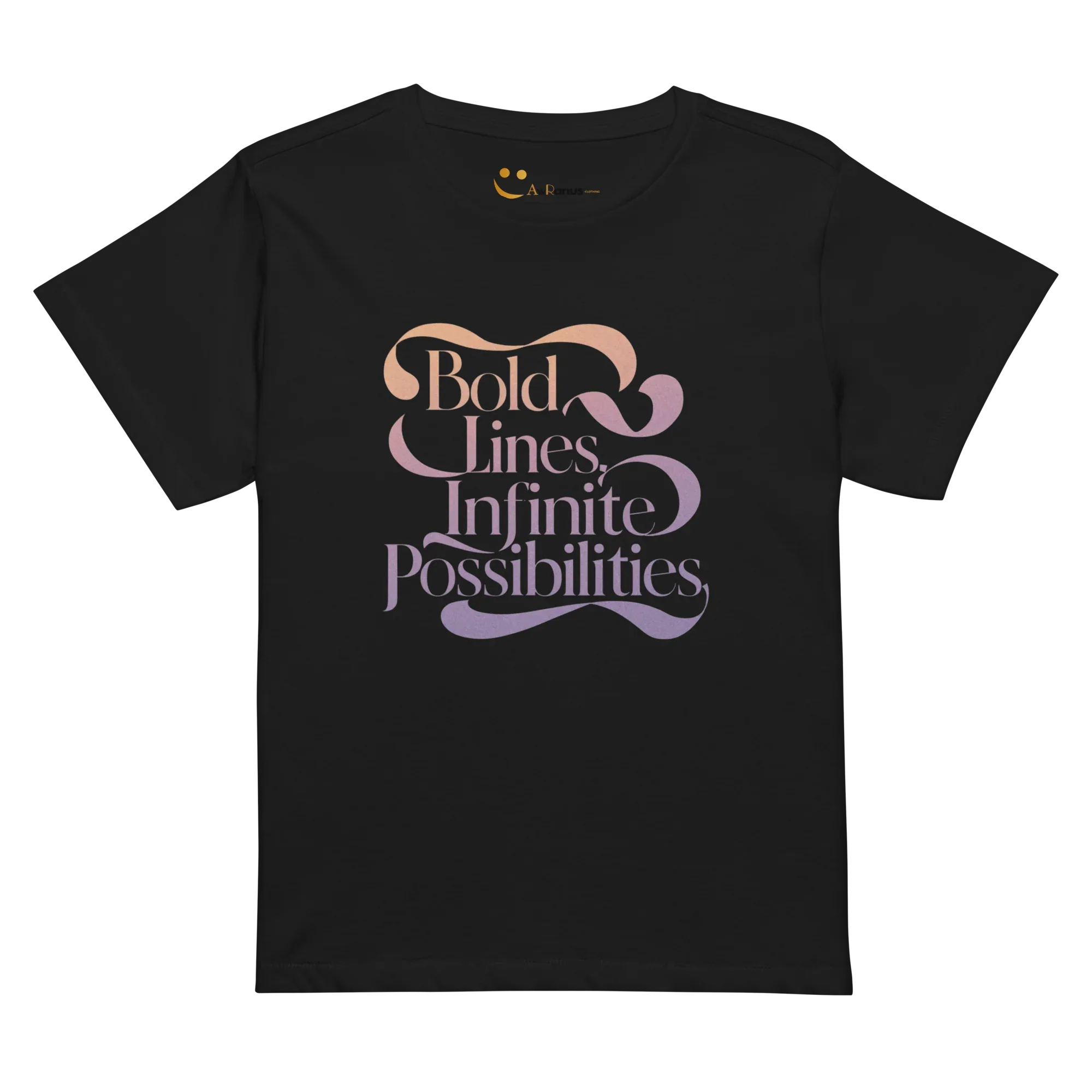 Women’s High-Waisted T-Shirt | Bold Lines Infinity Possibilities - AwRans Clothing