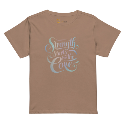 Women’s High-Waisted T-Shirt | Strength Starts From The Core - AwRans Clothing