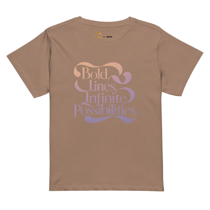 Women’s High-Waisted T-Shirt | Bold Lines Infinity Possibilities - AwRans Clothing