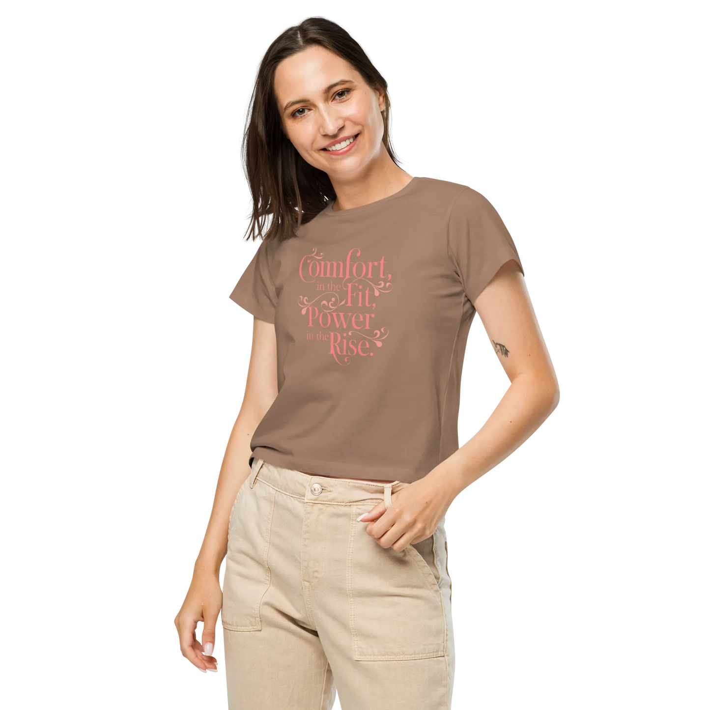 Women’s High-Waisted T-Shirt | Comfort In The Fit Power In The Rise - AwRans Clothing