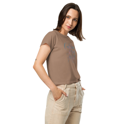 Women’s High-Waisted T-Shirt | Confidence Is Your Best Fit - AwRans Clothing
