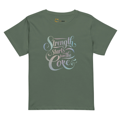 Women’s High-Waisted T-Shirt | Strength Starts From The Core - AwRans Clothing