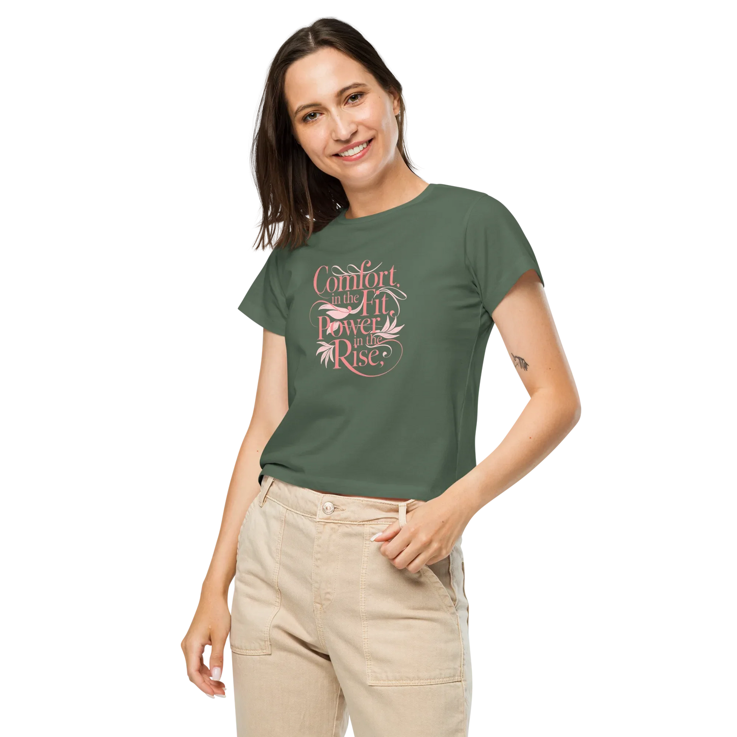 Women’s High-Waisted T-Shirt | Comfort In The Fit Power In The Rise - AwRans Clothing