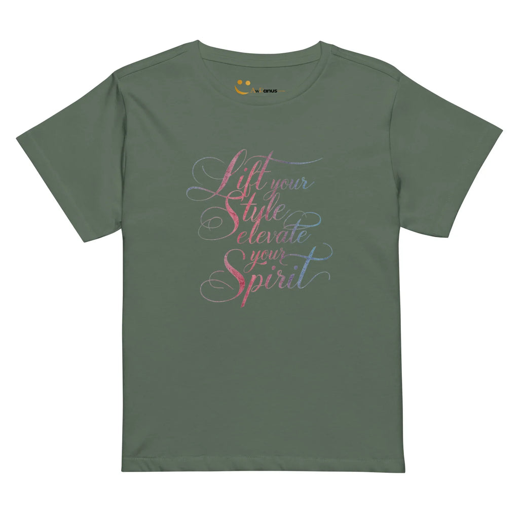 Women’s High-Waisted T-Shirt | Lift Your Style Elevate Your Spirit - AwRans Clothing