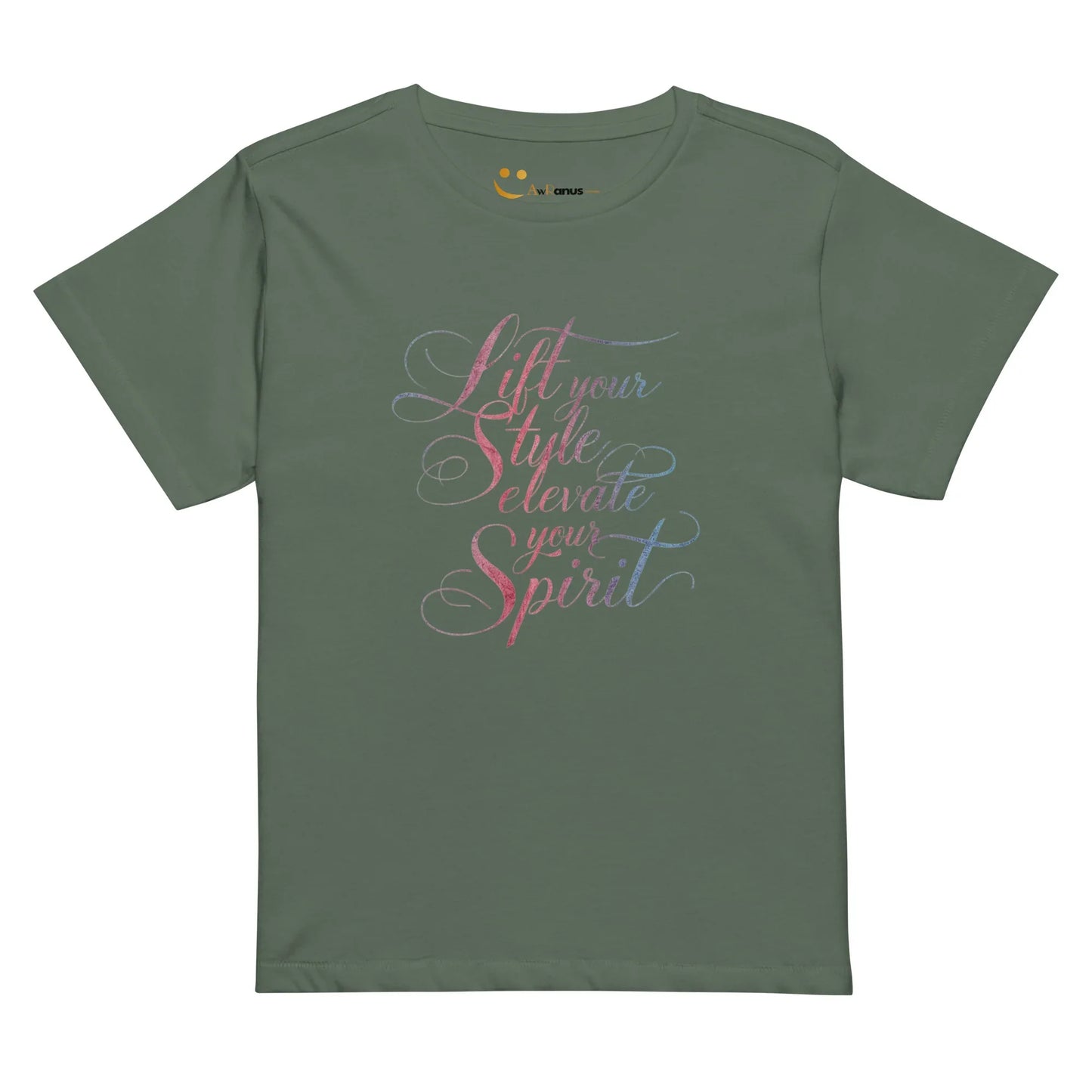 Women’s High-Waisted T-Shirt | Lift Your Style Elevate Your Spirit - AwRans Clothing