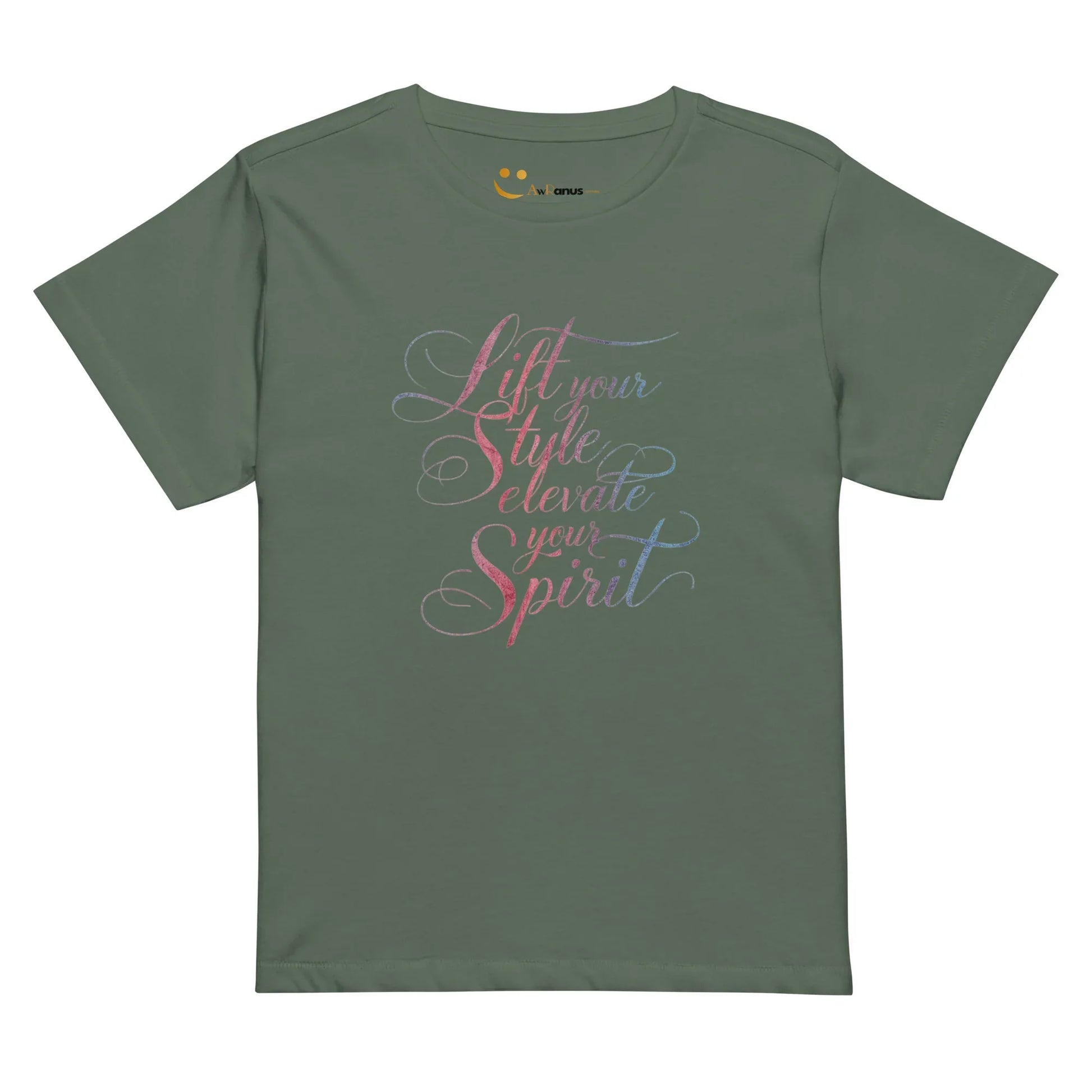 Women’s High-Waisted T-Shirt | Lift Your Style Elevate Your Spirit - AwRans Clothing