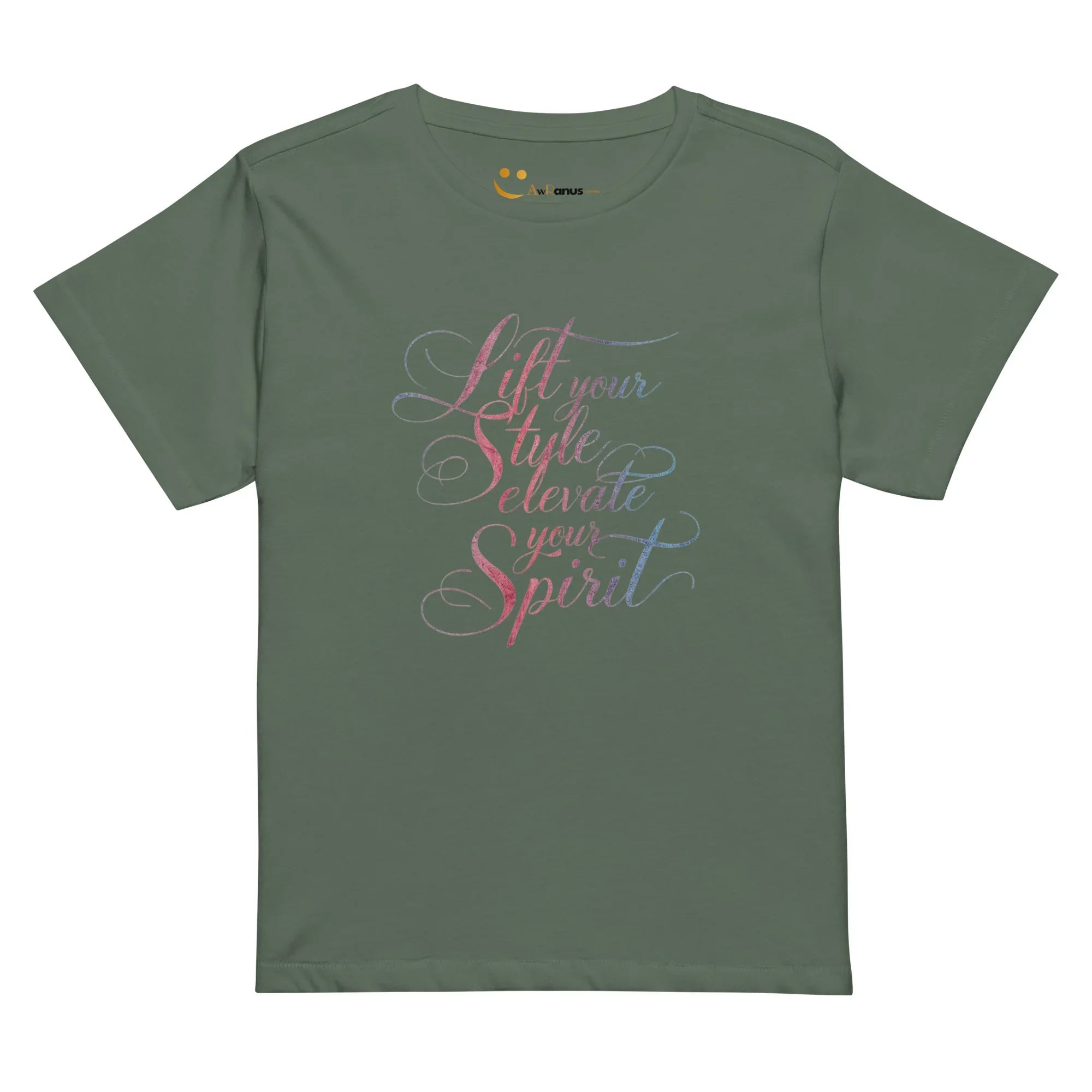 Women’s High-Waisted T-Shirt | Lift Your Style Elevate Your Spirit - AwRans Clothing