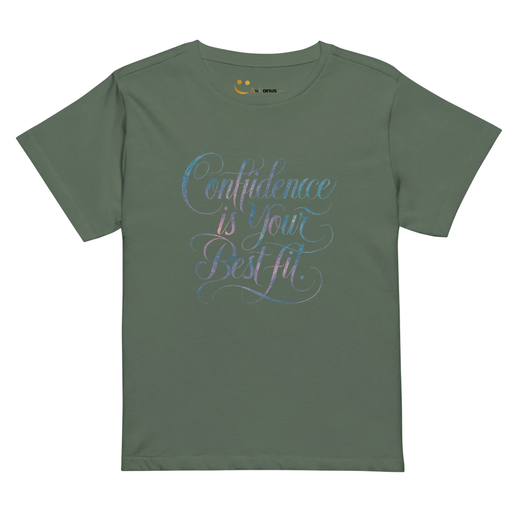 Women’s High-Waisted T-Shirt | Confidence Is Your Best Fit - AwRans Clothing