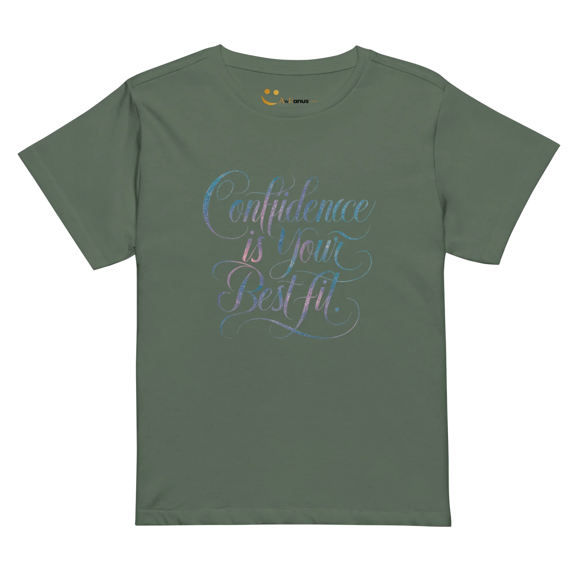 Women’s High-Waisted T-Shirt | Confidence Is Your Best Fit - AwRans Clothing