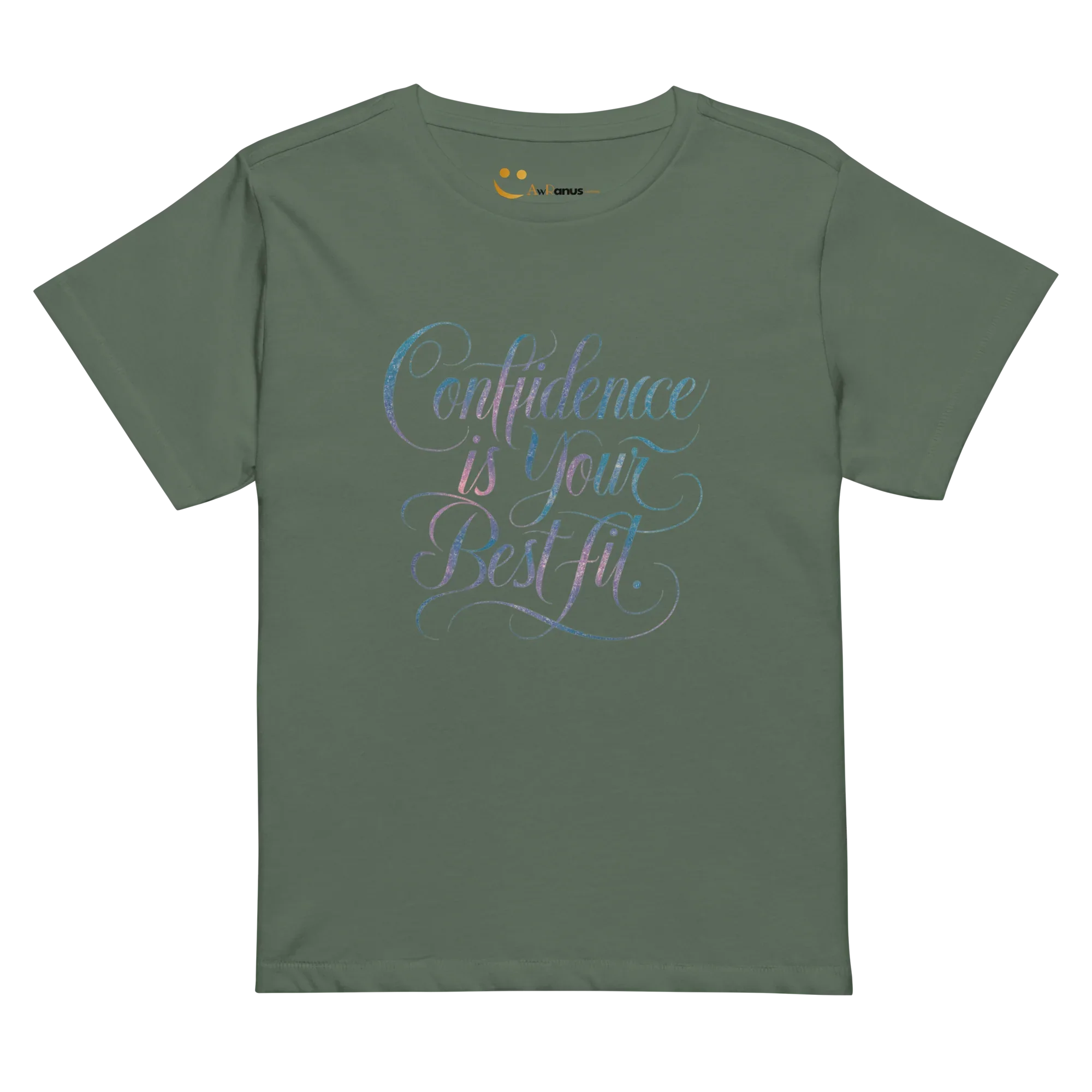 Women’s High-Waisted T-Shirt | Confidence Is Your Best Fit - AwRans Clothing