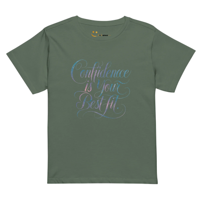 Women’s High-Waisted T-Shirt | Confidence Is Your Best Fit - AwRans Clothing
