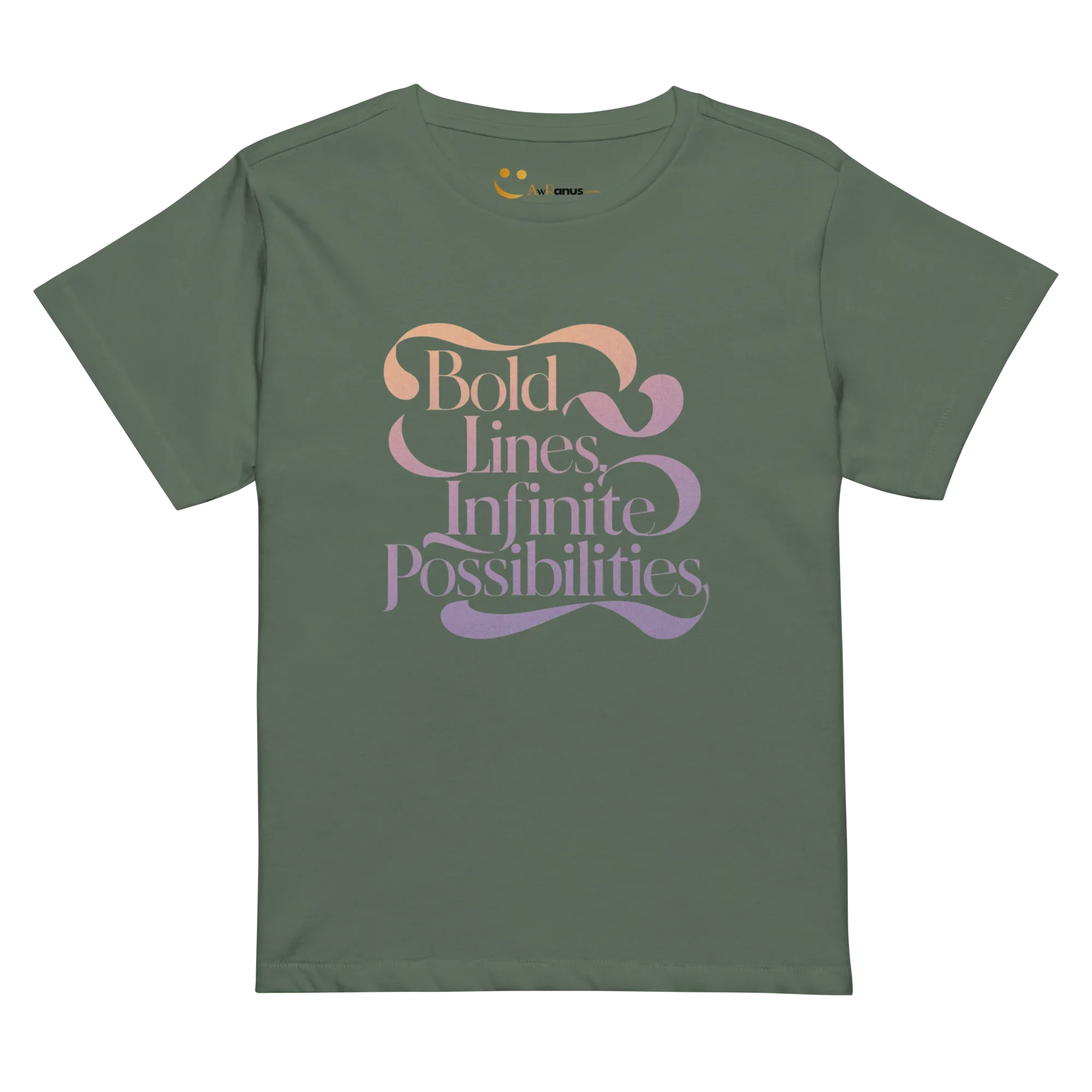 Women’s High-Waisted T-Shirt | Bold Lines Infinity Possibilities - AwRans Clothing