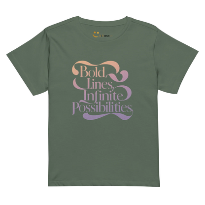 Women’s High-Waisted T-Shirt | Bold Lines Infinity Possibilities - AwRans Clothing